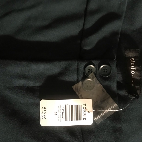 TORRID- STUDIO SIGNATURE PREMIUM PONTE STRETCH TROUSER - GREEN 30XT - Picture 2 of 4